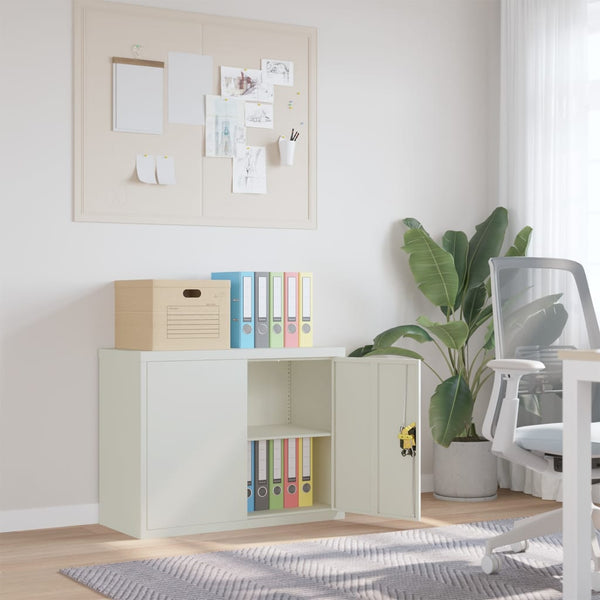 Aktenschrank Hellgrau Stahl 90x40x70 cm