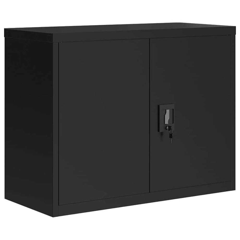 Aktenschrank Schwarz, Stahl, 90x40x70 cm