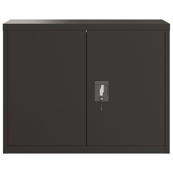 Aktenschrank Schwarz, Stahl, 90x40x70 cm