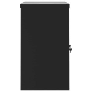 Aktenschrank Schwarz, Stahl, 90x40x70 cm