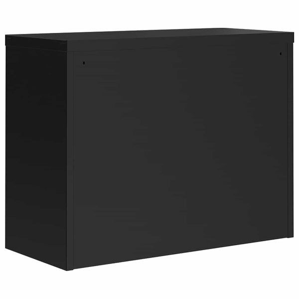 Aktenschrank Schwarz, Stahl, 90x40x70 cm
