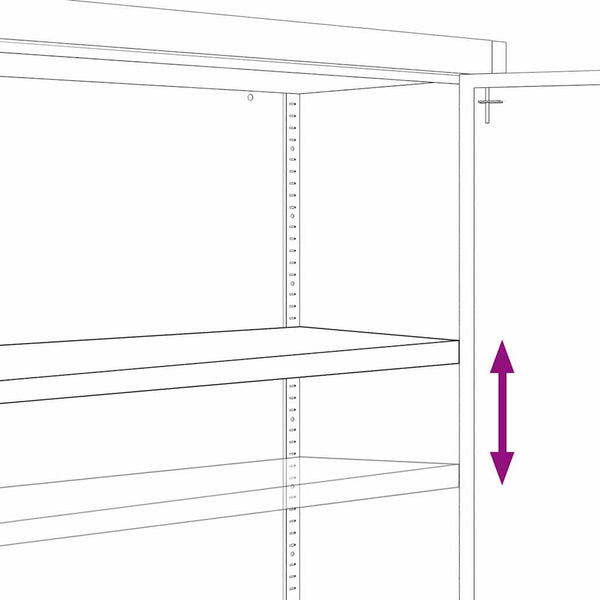 Aktenschrank Schwarz, Stahl, 90x40x70 cm