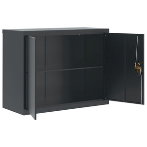 Aktenschrank Anthrazit Stahl 90x40x70 cm