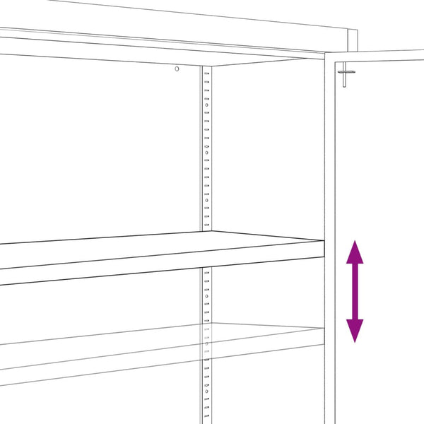 Aktenschrank Stahl Hellgrau/Blau 90x40x70cm