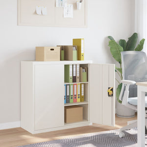 Aktenschrank Weiß Stahl 90x90 cm