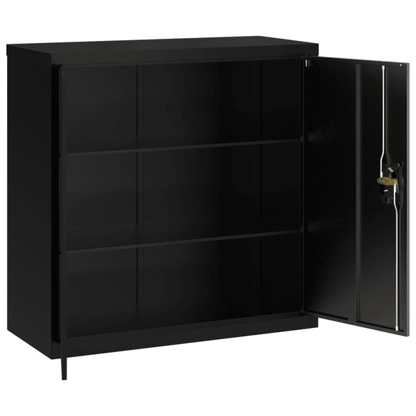 Aktenschrank Schwarz Stahl 90x90 cm