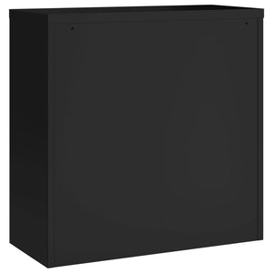 Aktenschrank Schwarz Stahl 90x90 cm