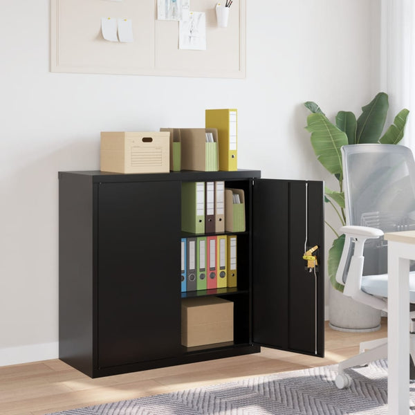 Aktenschrank Schwarz Stahl 90x90 cm