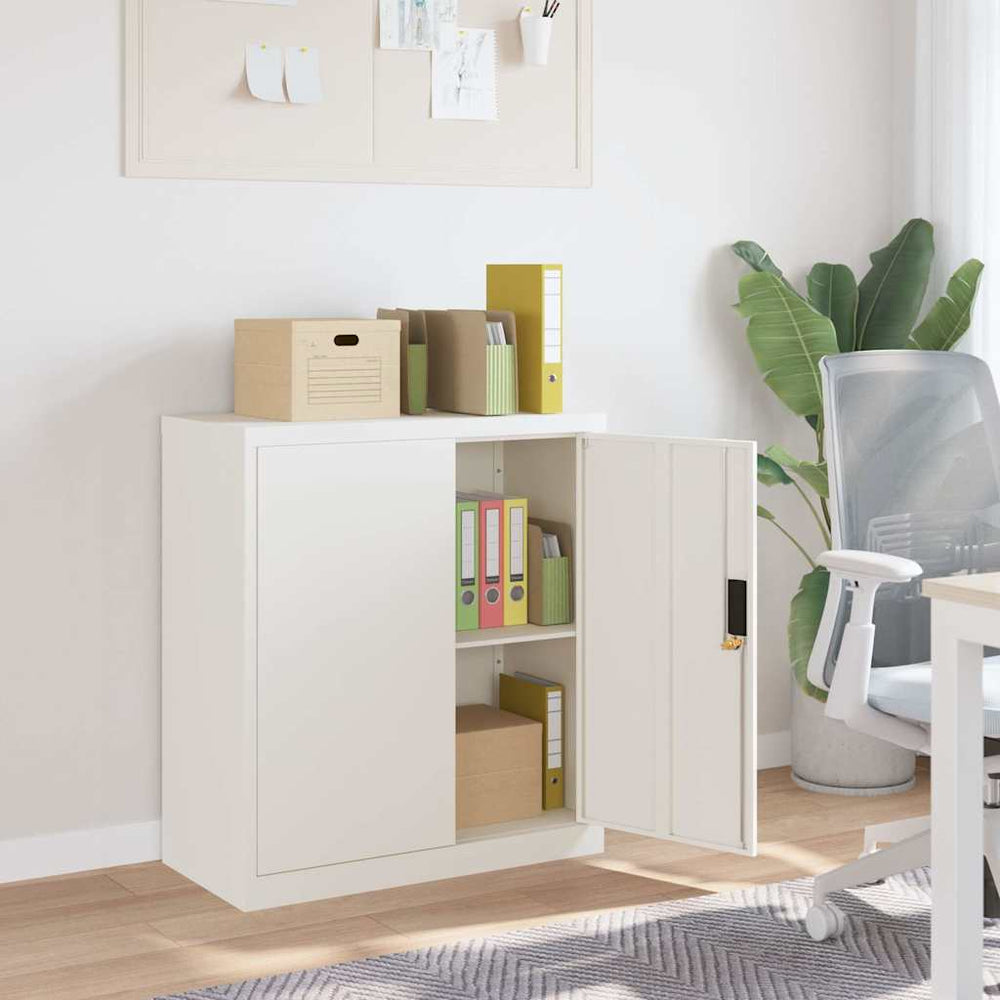 Aktenschrank Weiß Stahl 79x40x90cm