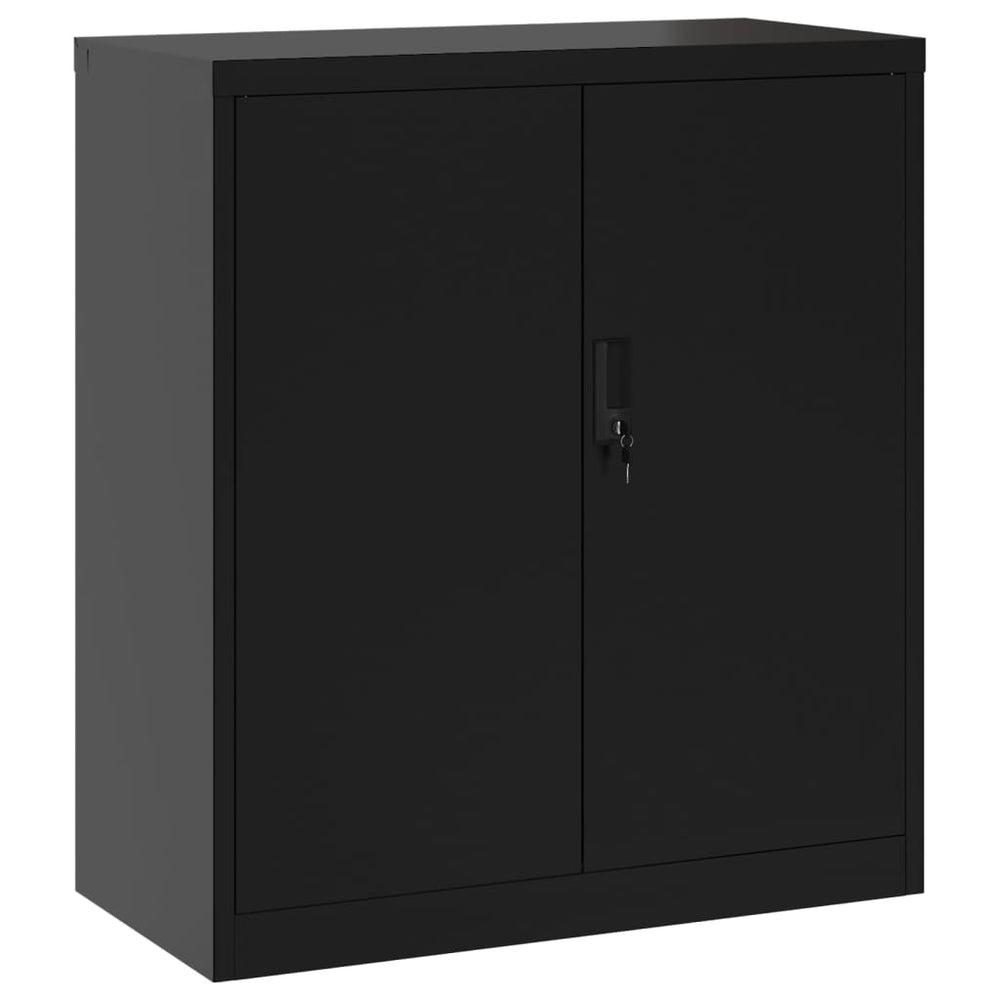 Aktenschrank Stahl Schwarz 79x40x90cm
