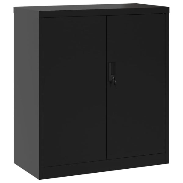 Aktenschrank Stahl Schwarz 79x40x90cm