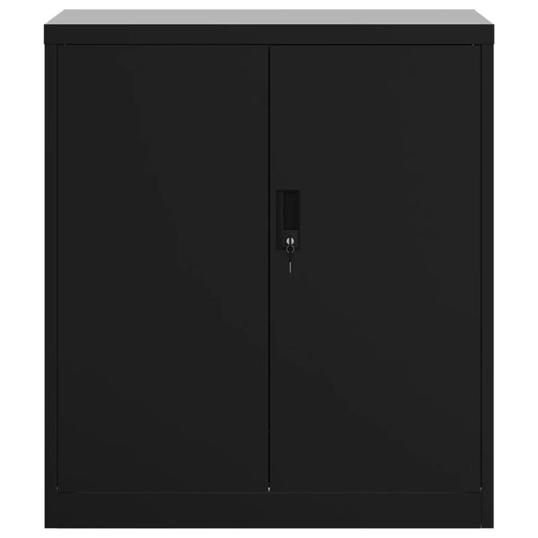 Aktenschrank Stahl Schwarz 79x40x90cm