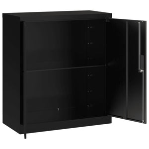 Aktenschrank Stahl Schwarz 79x40x90cm