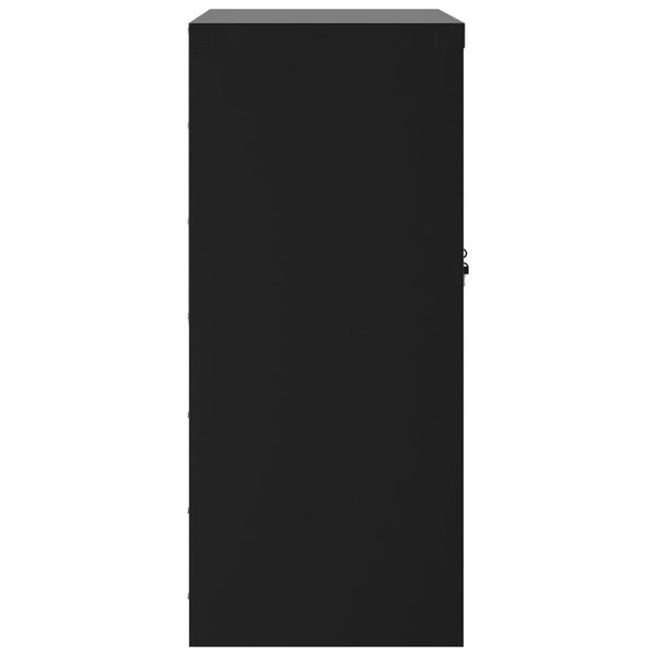 Aktenschrank Stahl Schwarz 79x40x90cm