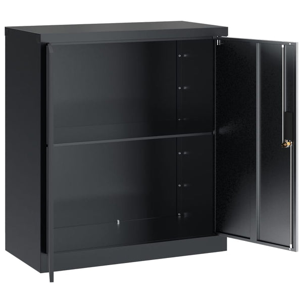Aktenschrank Anthrazit Stahl 79x40x90 cm