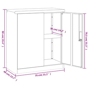 Aktenschrank Anthrazit Stahl 79x40x90 cm