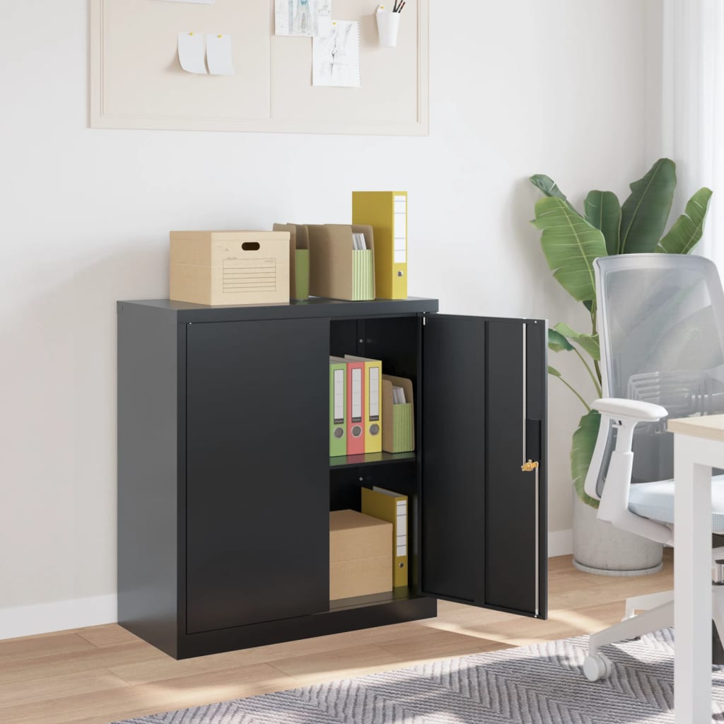 Aktenschrank Anthrazit Stahl 79x40x90 cm