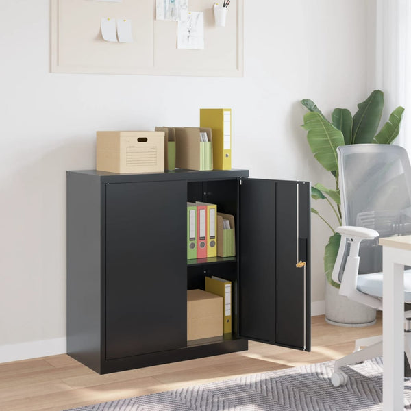 Aktenschrank Anthrazit Stahl 79x40x90 cm