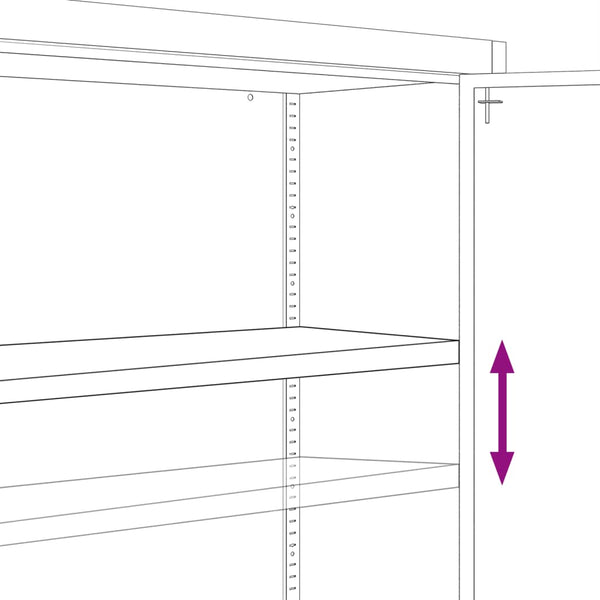 vidaXL Filing Cabinet Black 90x40x140 cm Steel