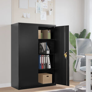 vidaXL Filing Cabinet Black 90x40x140 cm Steel