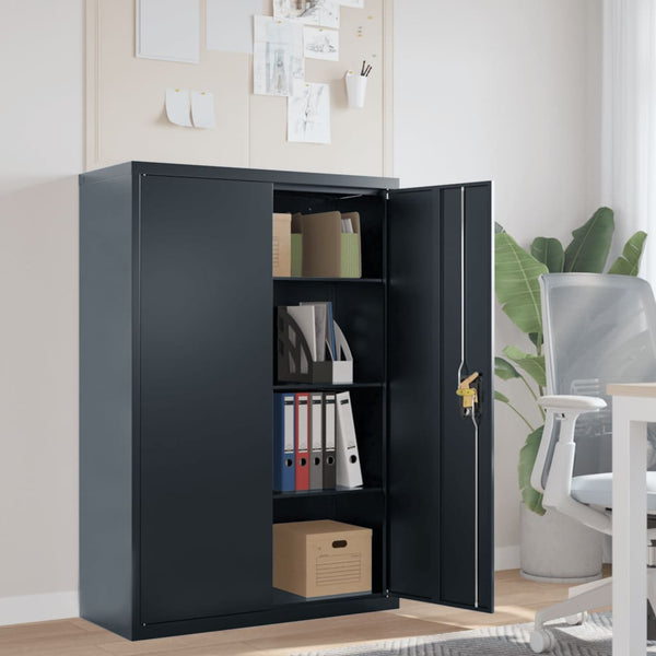 vidaXL Filing Cabinet Anthracite 90x40x140 cm Steel
