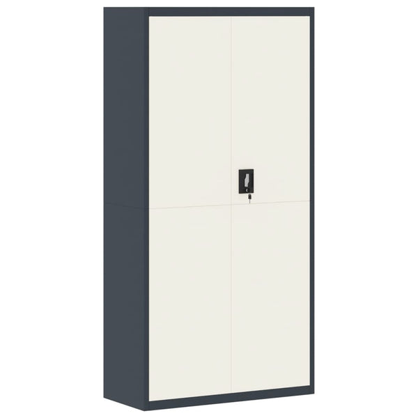 vidaXL Filing Cabinet Anthracite and White 90x40x180 cm Steel