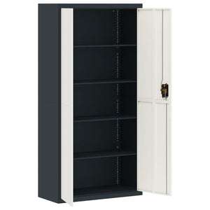 vidaXL Filing Cabinet Anthracite and White 90x40x180 cm Steel