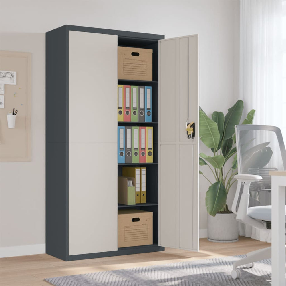 vidaXL Filing Cabinet Anthracite and White 90x40x180 cm Steel