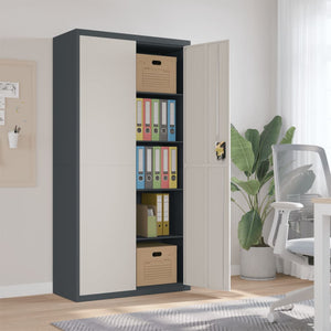 vidaXL Filing Cabinet Anthracite and White 90x40x180 cm Steel