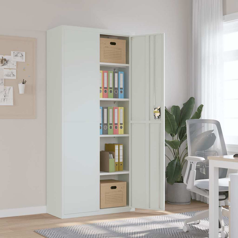 vidaXL Filing Cabinet Light Grey 90x40x200 cm Steel