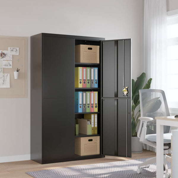 vidaXL Filing Cabinet Black 105x40x180 cm Steel