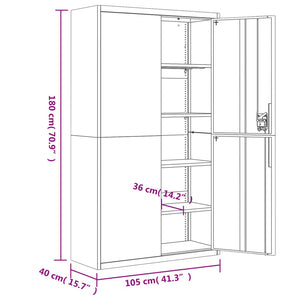 vidaXL Filing Cabinet Anthracite 105x40x180 cm Steel