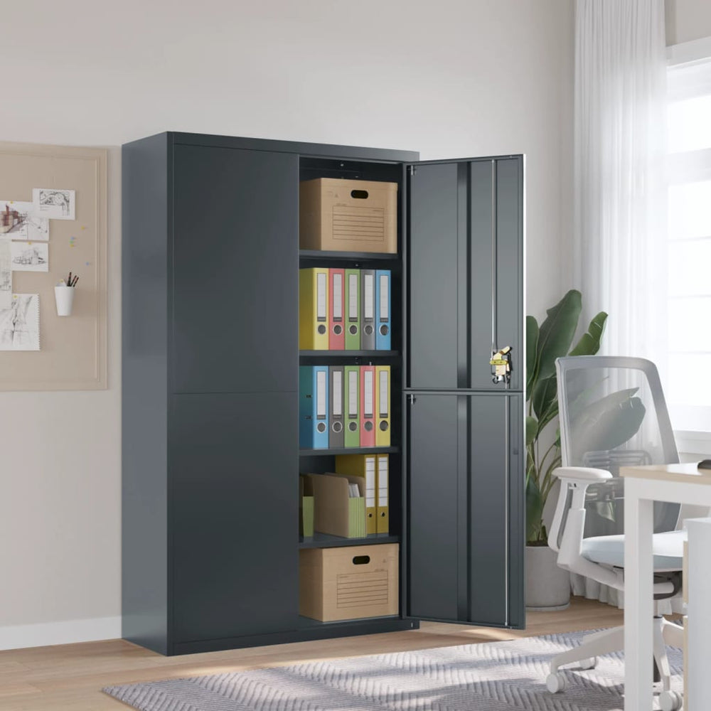 vidaXL Filing Cabinet Anthracite 105x40x180 cm Steel