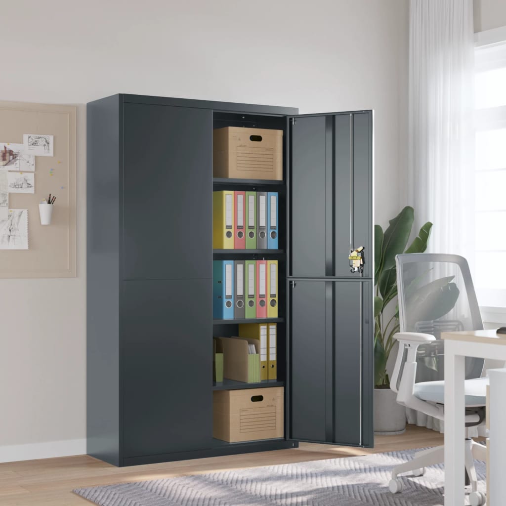 vidaXL Filing Cabinet Anthracite 105x40x180 cm Steel