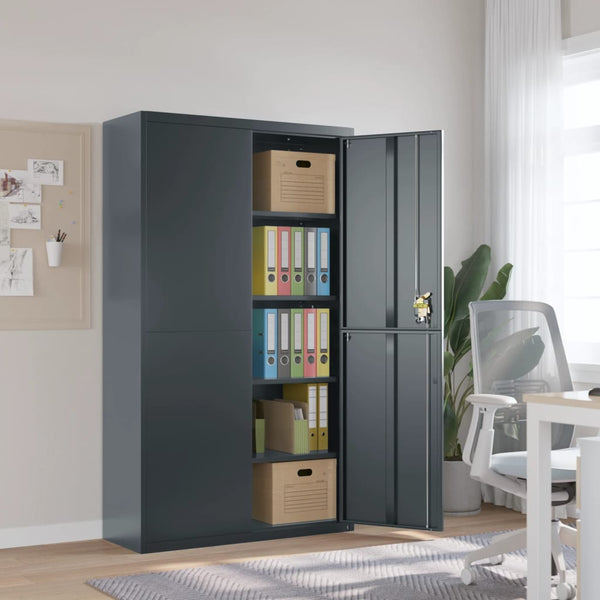 vidaXL Filing Cabinet Anthracite 105x40x180 cm Steel
