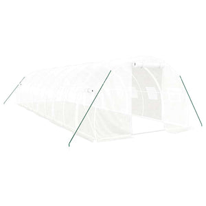 vidaXL Greenhouse with Steel Frame White 30 m² 10x3x2 m