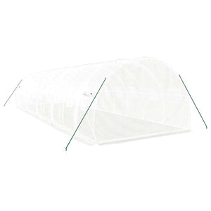 vidaXL Greenhouse with Steel Frame White 30 m² 10x3x2 m