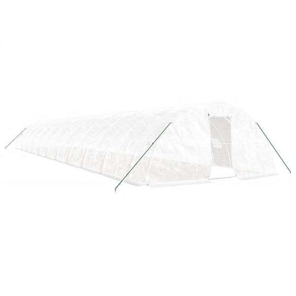 vidaXL Greenhouse with Steel Frame White 110 m² 22x5x2.3 m