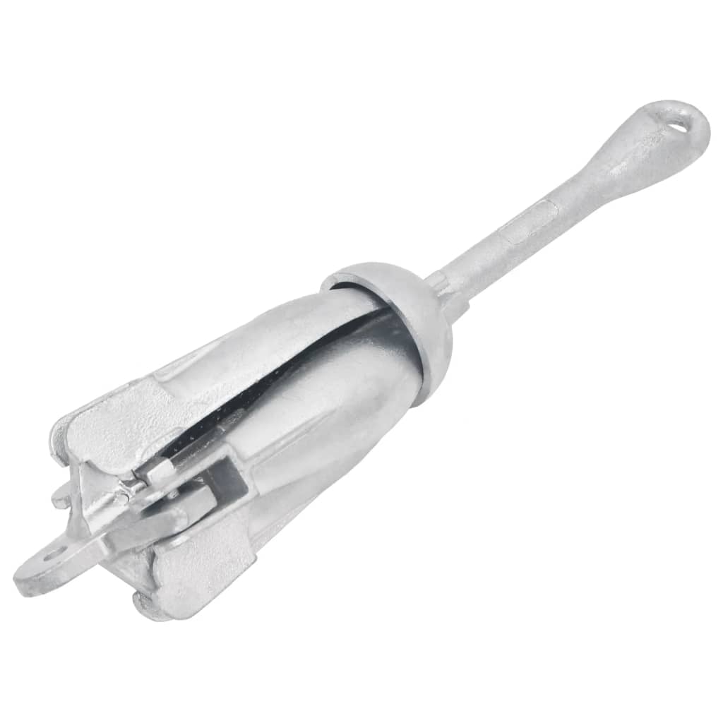 vidaXL Folding Anchor Silver 8 kg Hot-dip Galvanized Cast Iron