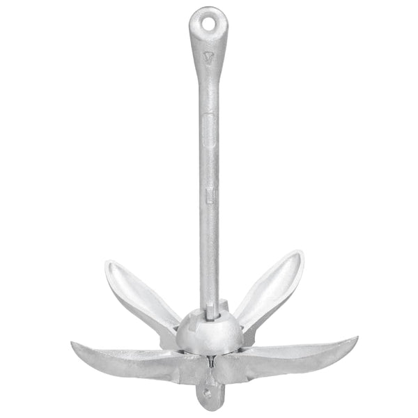 vidaXL Folding Anchor Silver 8 kg Hot-dip Galvanized Cast Iron