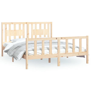vidaXL Solid Pine Bed Frame with Headboard 160x200 cm