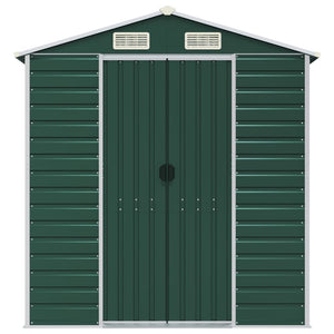 vidaXL Garden Shed Green 191x130x198 cm Galvanized Steel
