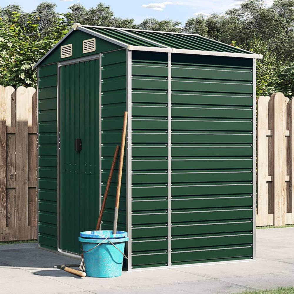 vidaXL Garden Shed Green 191x130x198 cm Galvanized Steel