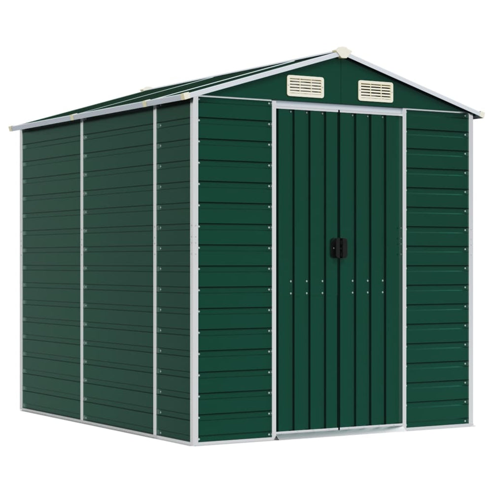 vidaXL Garden Shed Green 191 x 215 x 198 cm Galvanized Steel