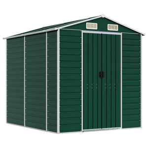 vidaXL Garden Shed Green 191 x 215 x 198 cm Galvanized Steel