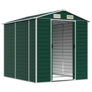 vidaXL Garden Shed Green 191 x 215 x 198 cm Galvanized Steel