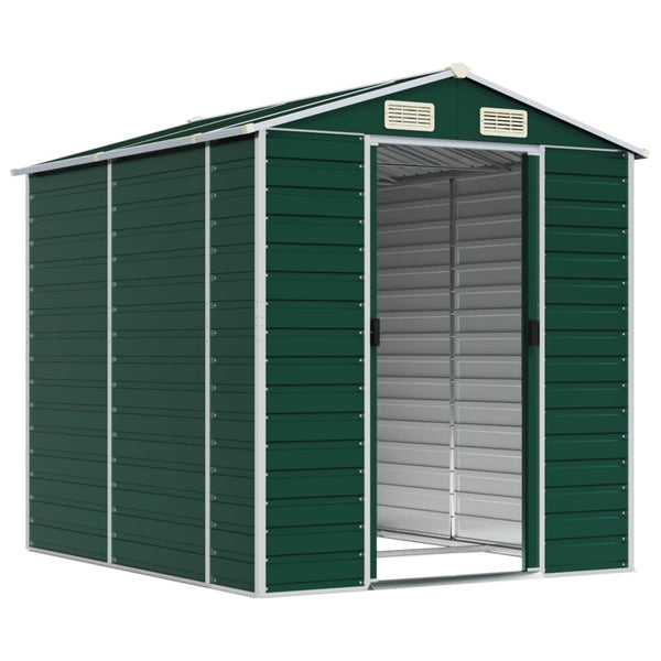 vidaXL Garden Shed Green 191 x 215 x 198 cm Galvanized Steel