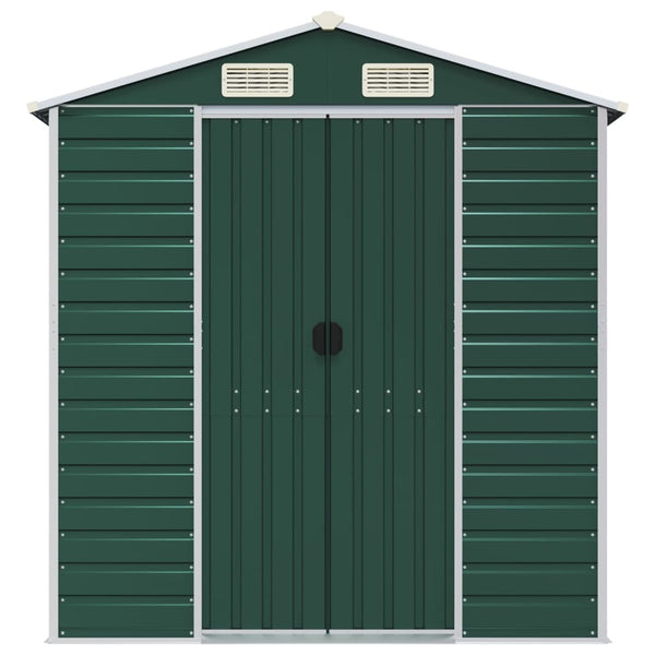 vidaXL Garden Shed Green 191 x 215 x 198 cm Galvanized Steel
