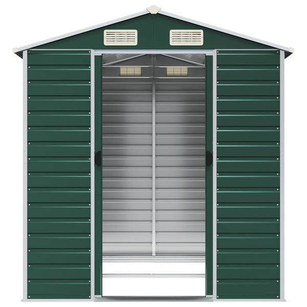 vidaXL Garden Shed Green 191 x 215 x 198 cm Galvanized Steel