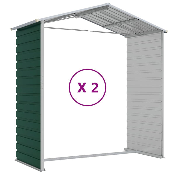 vidaXL Garden Shed Green 191 x 215 x 198 cm Galvanized Steel